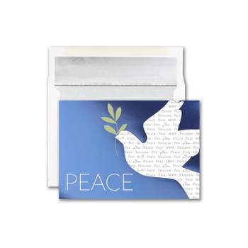 JAM Paper Blank Christmas Cards & Matching Envelopes Set Peace Dove 6935188
