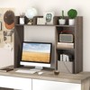 Costway Desk Bookshelf Desktop Storage Organizer Display Shelf Rack Dorm Office Natural/White/Brown - 2 of 4