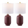Madsen 20" Table Lamp (Set of 2) - TBL4641 - Burgundy - Safavieh - 2 of 4