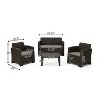Christopher Knight Home Beihoffer Outdoor Polypropylene Wicker 4 Seater Chat Set with Cushions - 3 of 4