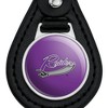 University of Mount Union Primary Logo Black Leather Keychain - 3 of 4