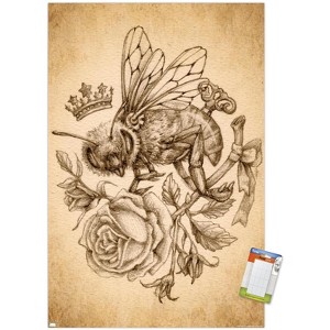 Trends International Brigid Ashwood - Sepia Bee and Rose Unframed Wall Poster Prints - 1 of 4