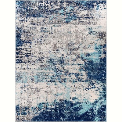 Mark & Day Bornwird 7'10"x10'3" Rectangle Woven Indoor Area Rugs Dark Blue: Modern Stain-Resistant Polypropylene Rug