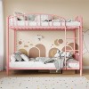 Metal Bunk Bed Twin Over Twin, Heavy Duty Bunkbeds Frame with Arched Guardrail and Safety Ladder, Sturdy Steel Bed for Kids Boys Girls, Black - 4 of 4