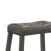 SEVOBAL Counter and Bar Stools Rustic Wooden Farmhouse Backless Barstools with Faux Leather Seat for Kitchen Island, Gray, 19.49"*14.76"*25" - 2 of 4