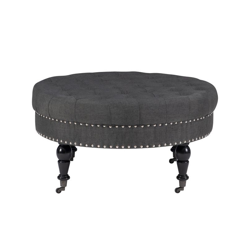 Isabelle Round Tufted Ottoman - Linon, 4 of 15
