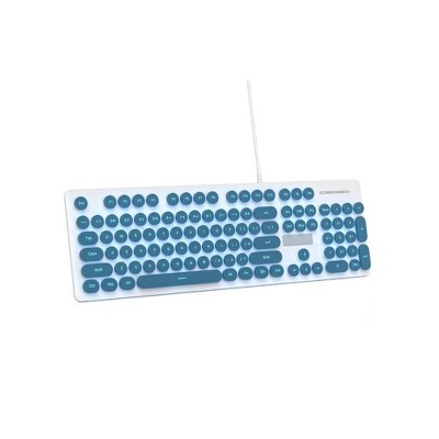 Evo Bytes Blue Retro Wired Typewriter Keyboard