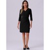 INSPIRE CHIC Women's 3/4 Sleeve Ruched V Neck Wedding Guest Casual Elegant Dress - 4 of 4