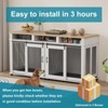 Dog Crate Furniture, for 2 Dogs, Heavy Duty Dog Kennel, for Large Breed with Removable Divider, Tray, Wooden Dog Crate - image 2 of 4