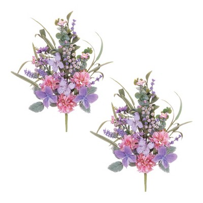 Mixed Floral and Butterfly Bush (Set of 2)