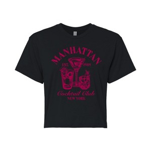 Women's - Instant Message - Manhattan Cocktail Club Cropped Graphic T-Shirt - 1 of 4