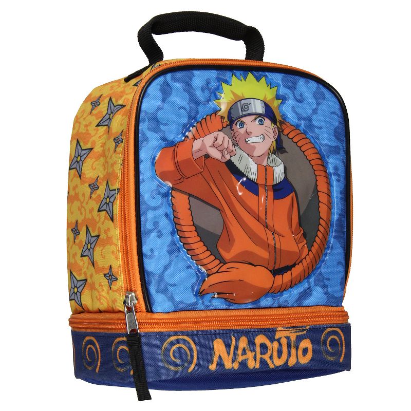 Naruto Lunch Box Anime Manga Insulated Dual Compartment Kids Lunch Bag Tote Multicoloured, 1 of 7