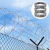 VEVOR Razor Wires, 147 ft Razor Barbed Wire, 3 Rolls Razor Wire Fencing Razor Fence, Double Spiral Razor Ribbon Barbed Wire Galvanized Razor Wire - 2 of 4