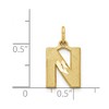 Black Bow Jewelry 14k Yellow Gold, Julia Collection, Small Satin Block Initial N Pendant - 4 of 4