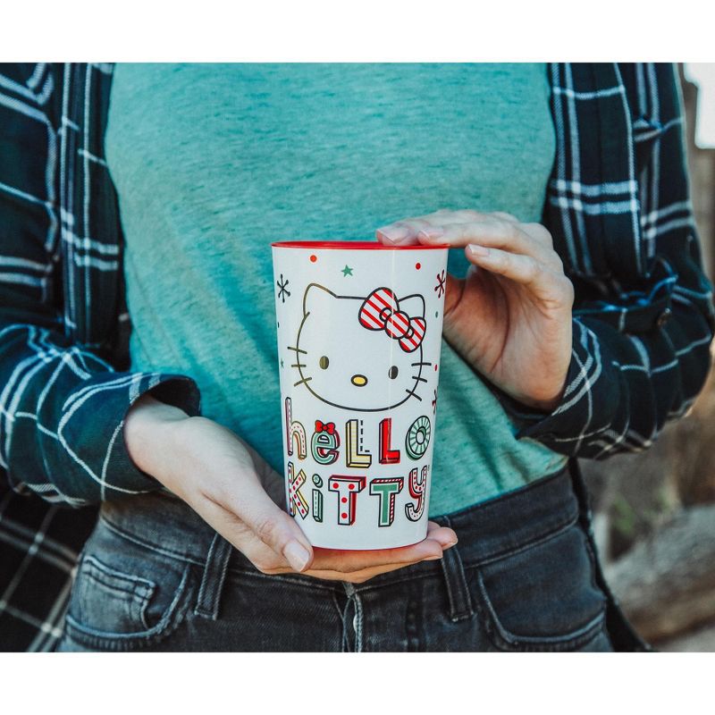 Silver Buffalo Sanrio Hello Kitty Holiday 4-Piece Plastic Cup Set | Each Holds 22 Ounces, 3 of 9