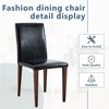 Set of 4 Dining Chair Dinner Chair Armless Chairs with Padded Seat, Black/Light Gray - Modernluxe - 4 of 4