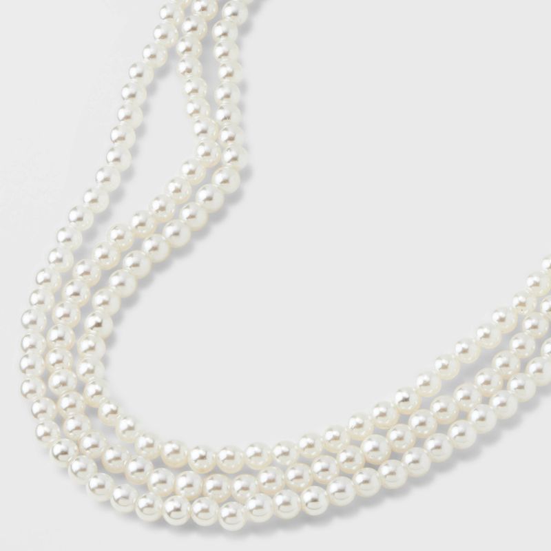 Pearl Multi-Strand Necklace Set 3pc - A New Day&#8482; White, 5 of 6