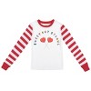 Sweet But Strong Youth Girls Red & White Striped Long Sleeve Shirt & Sleep Pants Set - 2 of 4