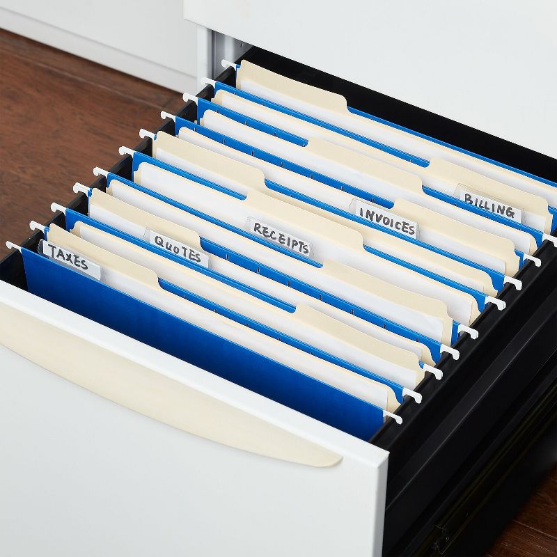 Staples Hanging File Folders 5-Tab Letter Size Blue 25/Box (163501) TR163501, 4 of 7