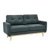 67.7'' Mid-Century Modern Loveseat Tufted Sofa with Wooden Legs and Polyester Upholstery for Living Room or Lounge-The Pop Home - 3 of 4