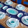 Silver Spoons Hammered Plastic Plates for Party, Heavy Duty Disposable Dinner Set, White (10 PC), Lava Collection - 2 of 2