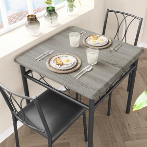 Dining Table Set for 2, Kitchen Table and Chairs for 2, Dining Room Table Set with 2 Upholstered Chairs - 1 of 4