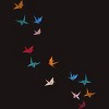 Men's Design By Humans Flying Paper Cranes Birds By Magnussons T-Shirt - 2 of 4
