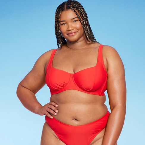 Red plus size bikini top online