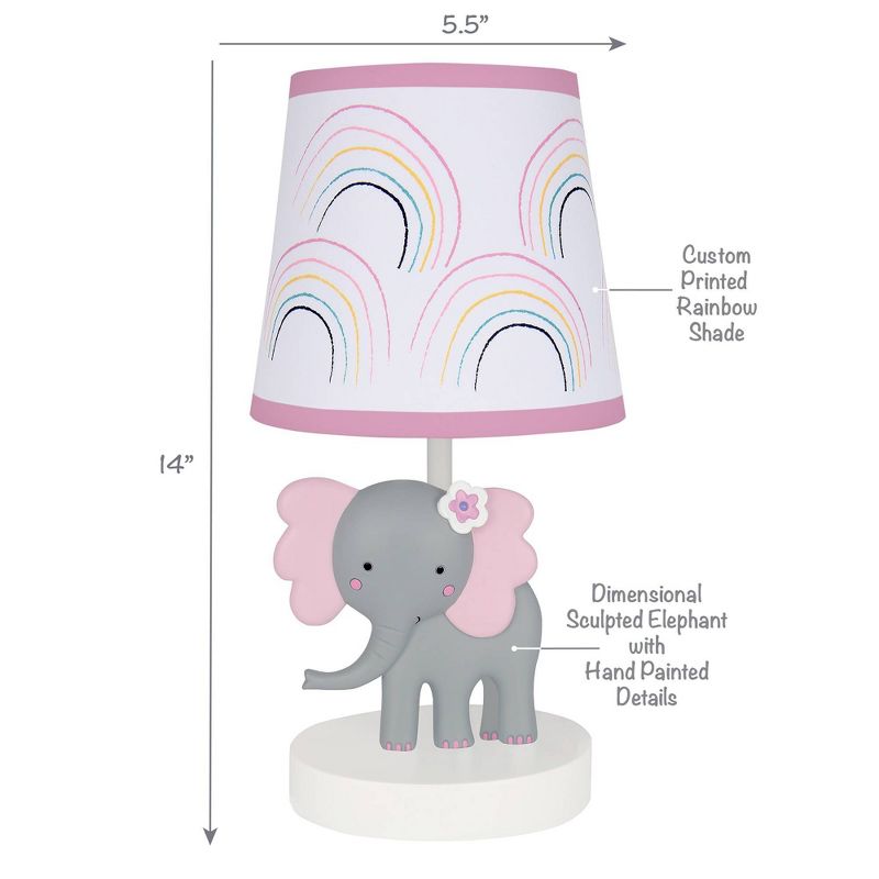 Bedtime Originals Rainbow Jungle Elephant Lamp with Shade &#38; Bulb (Includes CFL Light Bulb), 3 of 6