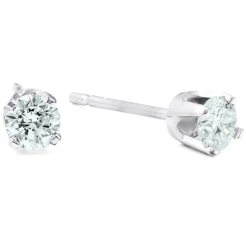 Pompeii3 3/4 Ct TDW Genuine Diamond Studs Available in 14k White or Yellow Gold, 2 of 5