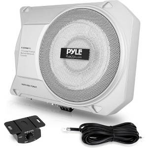 10-Inch Low-Profile Amplified Subwoofer System for Home Audio with Compact Design, Easy Setup, White Finish - 1 of 4