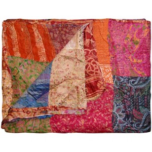 Taj Hotel Kantha Silk Blend Throw | 60"x90" | A - 1 of 4