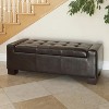 Modern Upholstered Guernsey Ottoman Leather PU Storage Ottoman Traditional for living room-Christopher Knight Home - 4 of 4