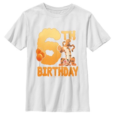 Boy's Winnie The Pooh Tigger 6th Birthday T-shirt : Target
