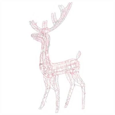vidaXL 16ft Reindeer Christmas Decoration, Acrylic Christmas Outdoor Light with 140 LEDs, Xmas Deer Light Decor for Indoor Outdoor Use, Warm White