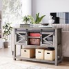 Entrance Cabinet, Double Sliding Door Wooden Storage Cabinet, Sofa Table with Storage and Open Shelves, Farmhouse Entryway Table, Entry Hallway - 3 of 4