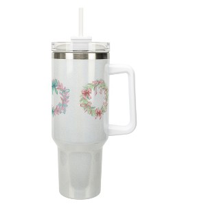 Elanze Designs Christmas Wreaths & Pretty Bows Winter Coquette 40 Oz. Stainless Steel Water Bottle Coffee Mug, Spill & Leak Resistant, Travel Tumbler - 1 of 1