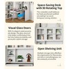 Particle Board & MDF Computer Desk with Glass Door, 90¡ã Rotating Desktop, Hutch and Large Working Space for Home Office or Study - 4 of 4