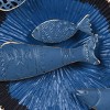 Metal Nobu Wall Hanging Navy/Gold - StyleCraft: Modern Ocean-Themed Digital Art Sculpture, Horizontal Layout - 4 of 4