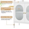 Whizmax Buffet Storage Cabinet with 2 Fluted Glass Doors, Small Sideboard Wood Console Cabinet for Dining Room, Kitchen, Living Room, Hallway, White - 4 of 4