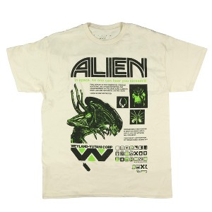 Seven Times Six Alien Shirt Mens In Space No One Can Hear You Scream Adult Short Sleeve Tee Beige - 1 of 3