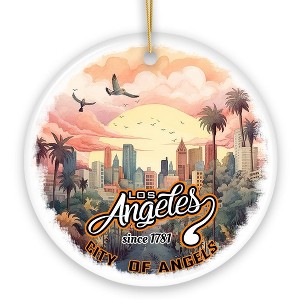 Vintage Los Angeles Paradise City of Angels Ornament, Ceramic California Vacation Souvenir| OrnamentallyYou - 1 of 4