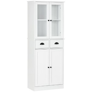 Aghana Digitals 61" White Kitchen Pantry Cabinet with 4-Tier Adjustable Shelves, Soft Close Hinges - 1 of 4