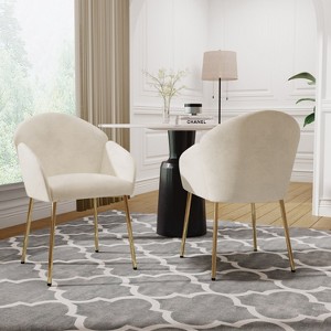 NicBex Dining Chairs Set of 2 Upholstered Chair Iron-footed Dining Chair with Adjustable Foot Pads for dining room, living room - 1 of 4