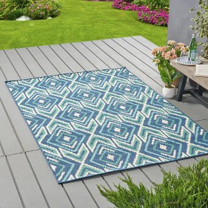 Outdoor Area Rug,  Rectangle Indoor Outdoor Home Decor Camping Rug For Living Room Balcony Porch Backyard Patio Kitchen, Easy-Cleaning - 1 of 4