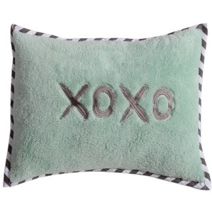Bacati - Love Grey/Mint Throw Pillow - 1 of 4