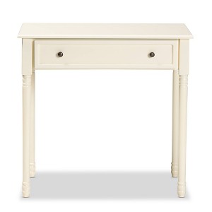 Mahler Wood 1 Drawer Console Table White - Baxton Studio: Entryway Storage, Traditional Style - 1 of 4