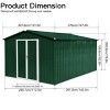 Coolbibila-10Ftx12Ft Storage Sheds, Tool Sheds With Sturdy Aluminum Frames, Metal Sheds With Durable Vents And Customizable Door - 4 of 4