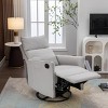 Swivel Recliner Manual Recliner Chair Linen Upholstered Nursery Chair With Adjustable Back And Footrest For Living Room-Maison Boucle - 3 of 4
