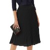 A-Line Swing Skirt for Women, High Elastic Waist Pleated Chiffon Midi Black - 2 of 4